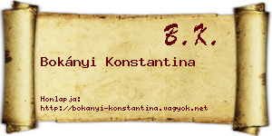 Bokányi Konstantina névjegykártya